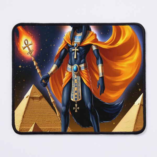 Item preview, Divine Anubis with Flaming Staff: Guardian of the Pyramids designed and sold by eimrobest.