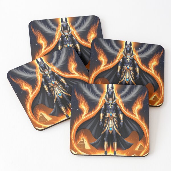 Item preview, Anubis with Flaming Wings: Celestial Protector of Egypt designed and sold by eimrobest.