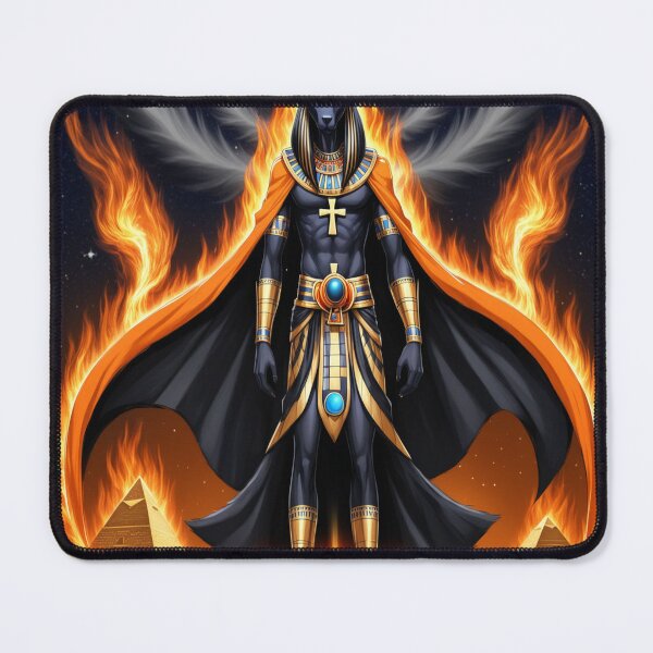 Item preview, Anubis with Flaming Wings: Celestial Protector of Egypt designed and sold by eimrobest.