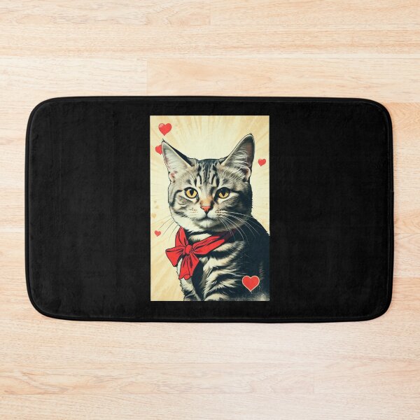 Item preview, Copy of cat portrait with hearts designed and sold by DiscoKiss - Quality printing guaranteed..
