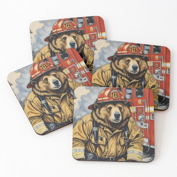 Item preview, funny grizzly at the fire department designed and sold by Mauswohn.