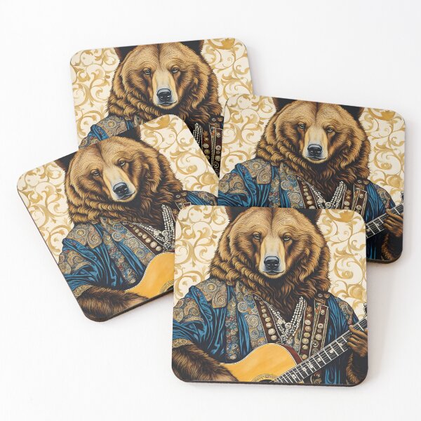 Item preview, Funny grizzly bear playing guitar designed and sold by Mauswohn.