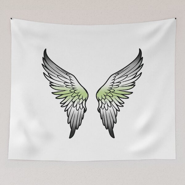 Item preview, Agender Pride Flag Angel Wings, Subtle Agender Design designed and sold by Travelslightly.
