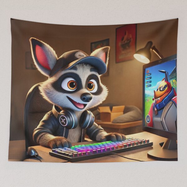 Item preview, Enthusiastic Gamer Aardwolf designed and sold by Sillytoe.