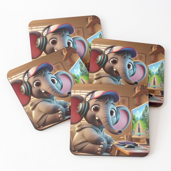 Item preview, Gamer African Bush Elephant Enjoying the Digital World designed and sold by Sillytoe.