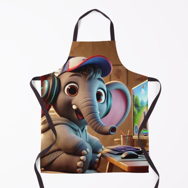 Item preview, Gamer African Bush Elephant Enjoying the Digital World designed and sold by Sillytoe.