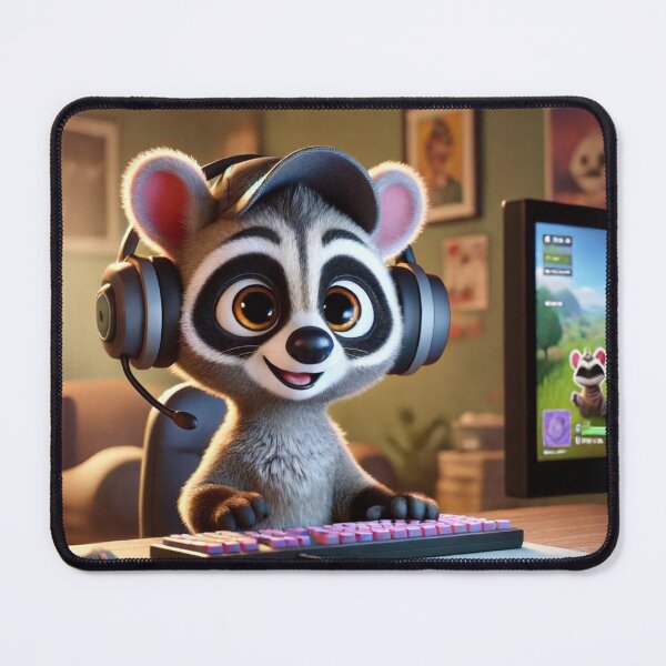 Item preview, Adorable African Civet Gamer in Action designed and sold by Sillytoe.