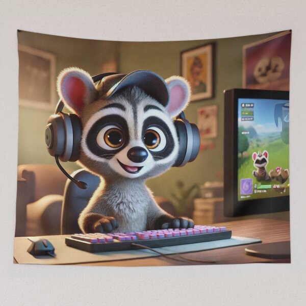 Item preview, Adorable African Civet Gamer in Action designed and sold by Sillytoe.