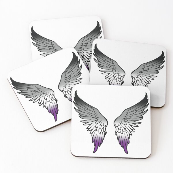 Item preview, Asexual Pride Flag Angel Wings, Subtle Ace Design designed and sold by Travelslightly.