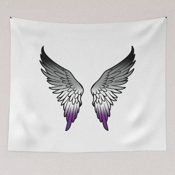 Item preview, Asexual Pride Flag Angel Wings, Subtle Ace Design designed and sold by Travelslightly.