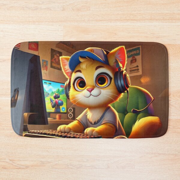 Item preview, Enthusiastic African Golden Cat Gamer designed and sold by Sillytoe.