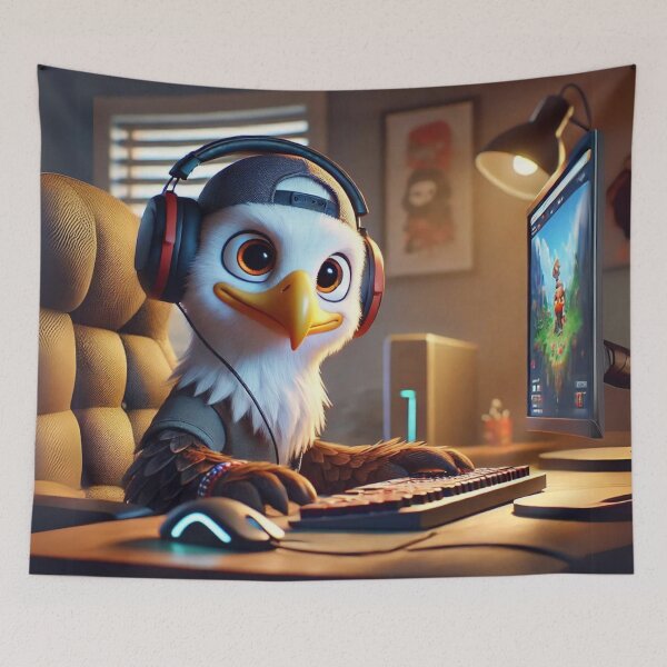 Item preview, Bald Eagle Gamer in Action designed and sold by Sillytoe.