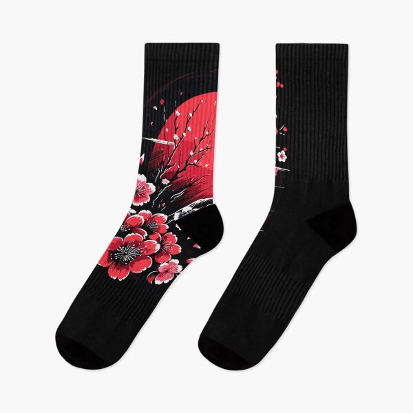 Item preview, Japanese Ink Painting Cat Cherry Blossom Flower Sun designed and sold by Dressed For  Duty.