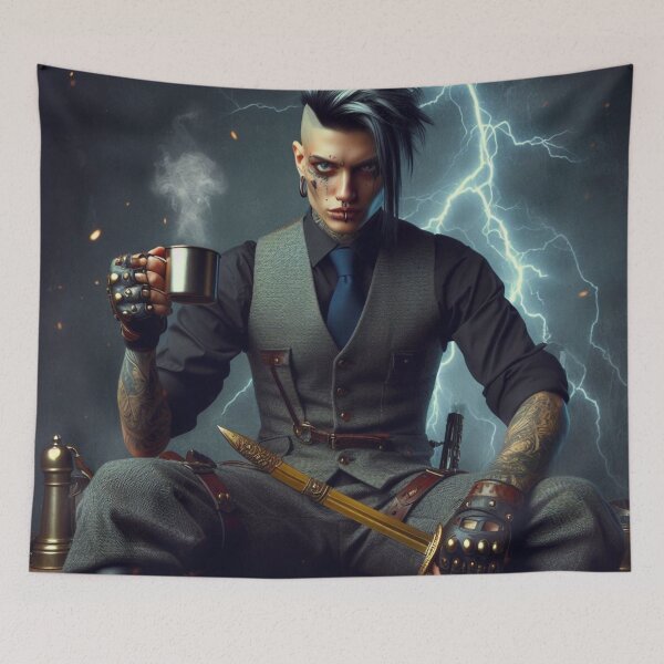 Item preview, Title: "Cybernetic Samurai's Coffee Break" designed and sold by Ghost Archer Illusions.
