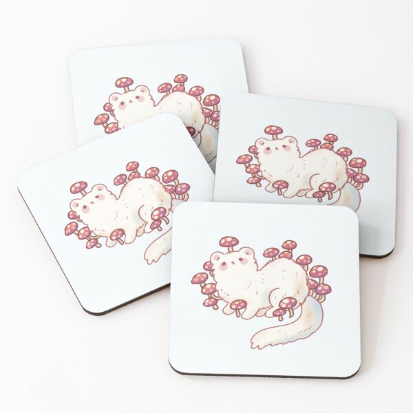 Item preview, Cute Ferret and mushrooms  designed and sold by Artofmayara.