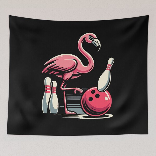 Item preview, Funny Bird Flamingo Bowling Pin Bowl Bowler Players designed and sold by Dressed For  Duty.