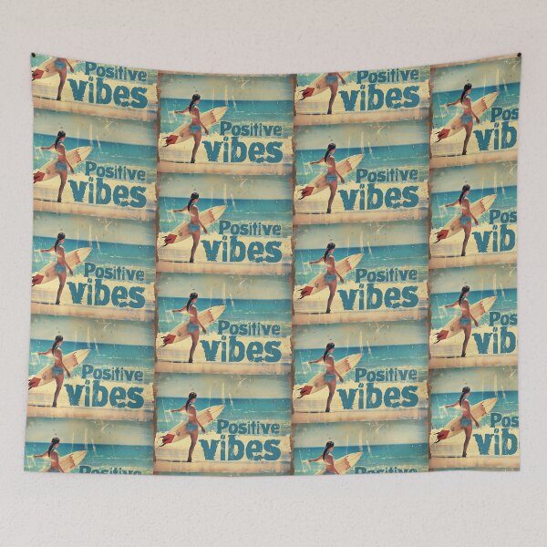 Item preview, Positive Vibes - Surfer girl on the beach designed and sold by tw0nkey.