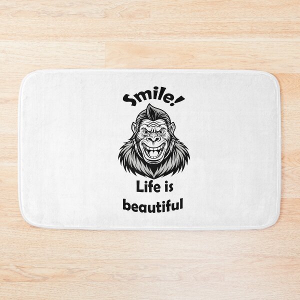 Item preview, Smile Gorilla Illustration Positive Message Motivational Artwork designed and sold by Rostislav Bouda.