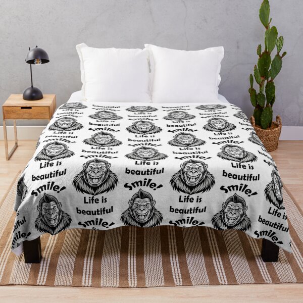 Item preview, Smile Gorilla Illustration Positive Message Motivational Artwork designed and sold by Rostislav Bouda.