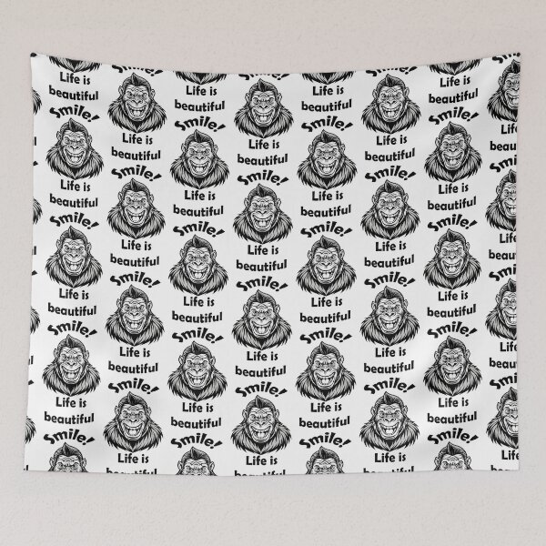 Item preview, Smile Gorilla Illustration Positive Message Motivational Artwork designed and sold by Rostislav Bouda.