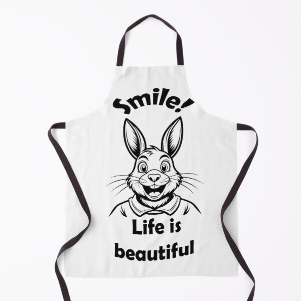 Item preview, Smile Life Beautiful Positive Message Cartoon Rabbit Illustration designed and sold by Rostislav Bouda.
