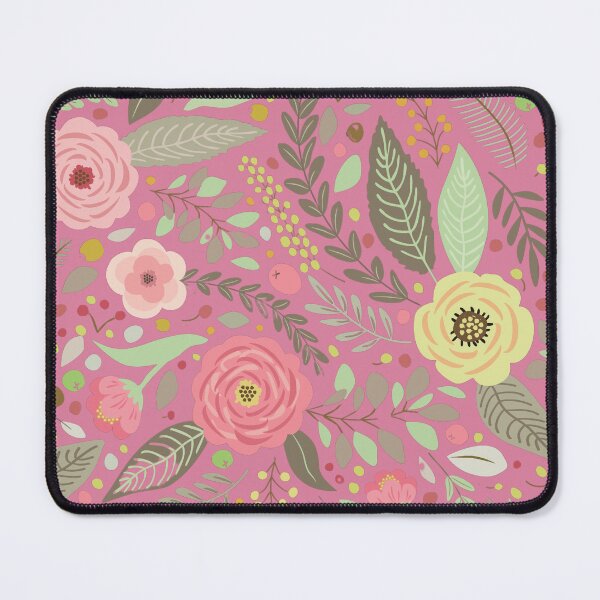 Item preview, Antique Pink Vintage Scandinavian Floral Leaf Pattern designed and sold by FarmOfCuties.