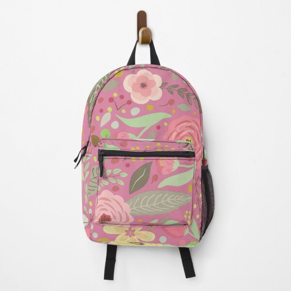 Item preview, Antique Pink Vintage Scandinavian Floral Leaf Pattern designed and sold by FarmOfCuties.