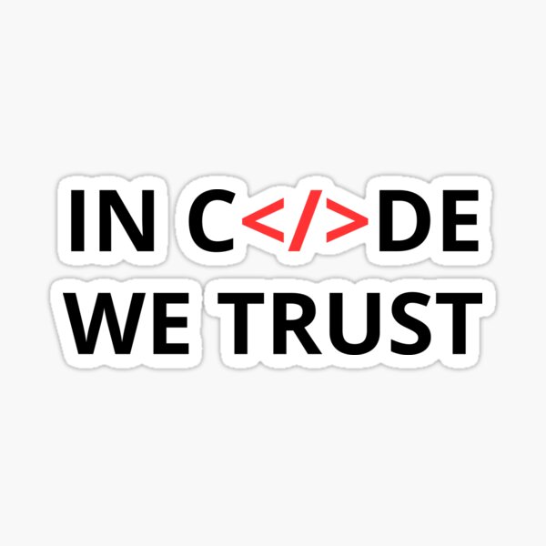 Dans le code We Trust Sticker