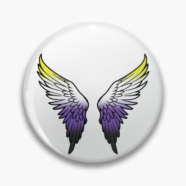 Item preview, Nonbinary Pride Flag Angel Wings, Subtle Nonbinary Design designed and sold by Travelslightly.