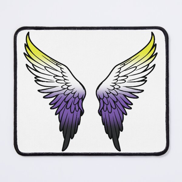 Item preview, Nonbinary Pride Flag Angel Wings, Subtle Nonbinary Design designed and sold by Travelslightly.