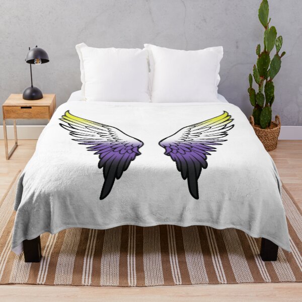 Item preview, Nonbinary Pride Flag Angel Wings, Subtle Nonbinary Design designed and sold by Travelslightly.