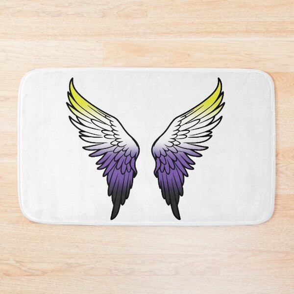 Item preview, Nonbinary Pride Flag Angel Wings, Subtle Nonbinary Design designed and sold by Travelslightly.