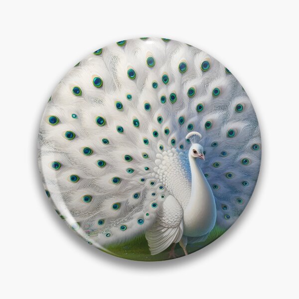 Item preview, Beautiful white peacock Art designed and sold by EmeraldeaArt.