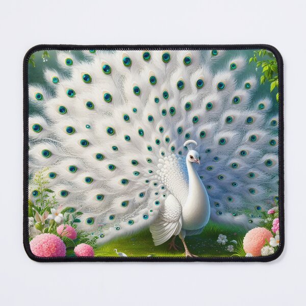Item preview, Beautiful white peacock Art designed and sold by EmeraldeaArt.