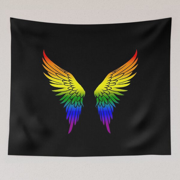 Item preview, LGBTQ Rainbow Pride Flag Angel Wings, Rainbow Design designed and sold by Travelslightly.