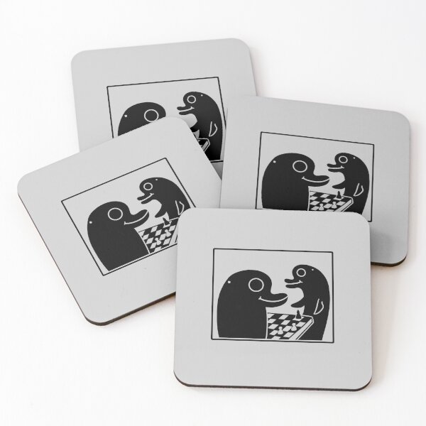 Item preview, Dolphins playing chess, minimalist naive art style designed and sold by martodesign.
