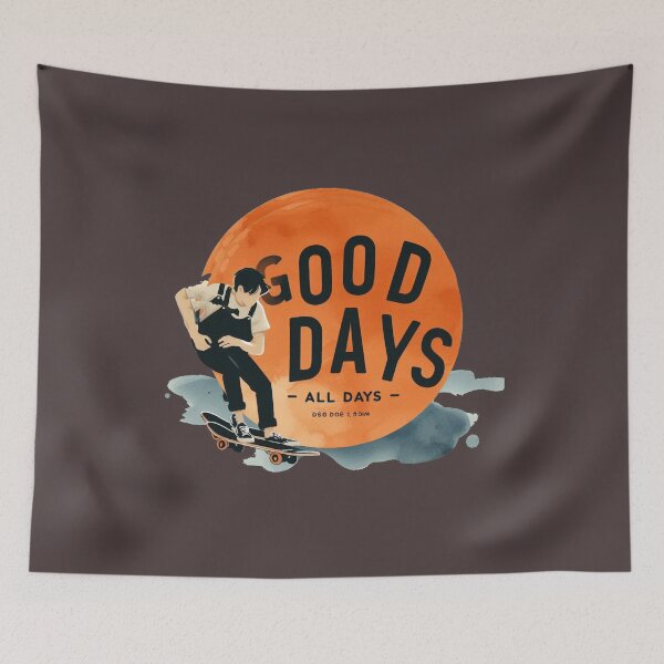 Item preview, Good Days All Days Mantra Quote enjoy Man Skateboard Orange Blue  designed and sold by Nanthanon.