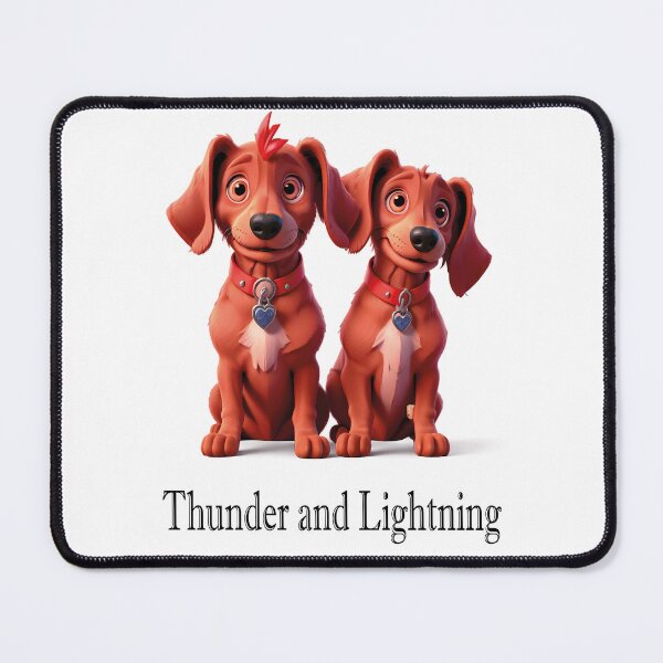 Item preview, Thunder and Lightning two adorable dogs cartoon designed and sold by Museum Of Non-Existing Art.