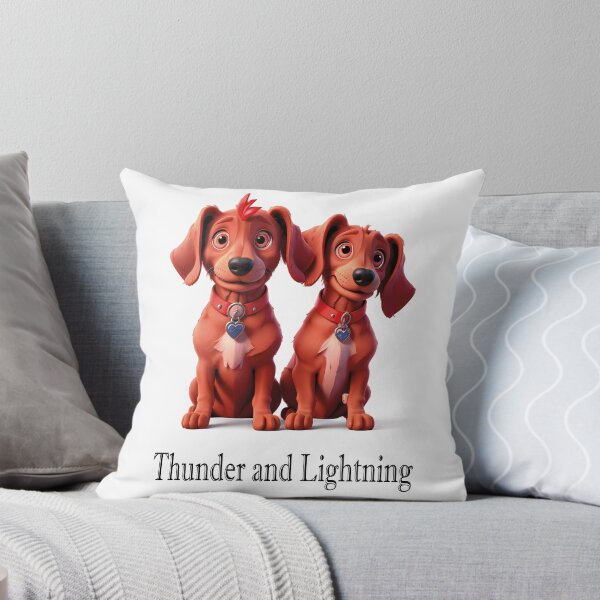 Item preview, Thunder and Lightning two adorable dogs cartoon designed and sold by Museum Of Non-Existing Art.