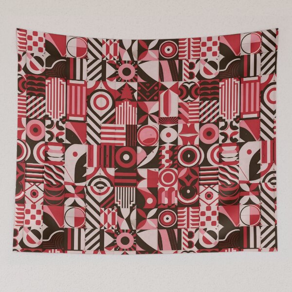 Item preview, Bold Geometric Pattern In Red And Black designed and sold by Wishing-Wings.