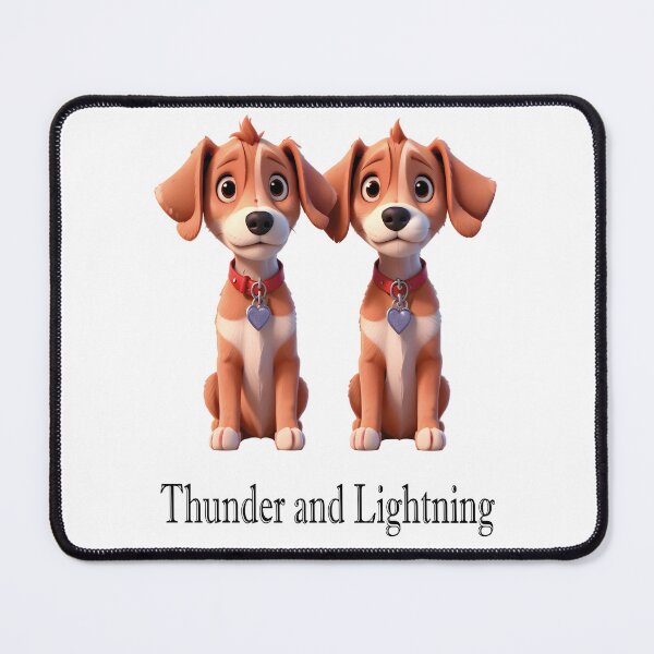 Item preview, Thunder and Lightning two adorable dogs cartoon 2 designed and sold by Museum Of Non-Existing Art.