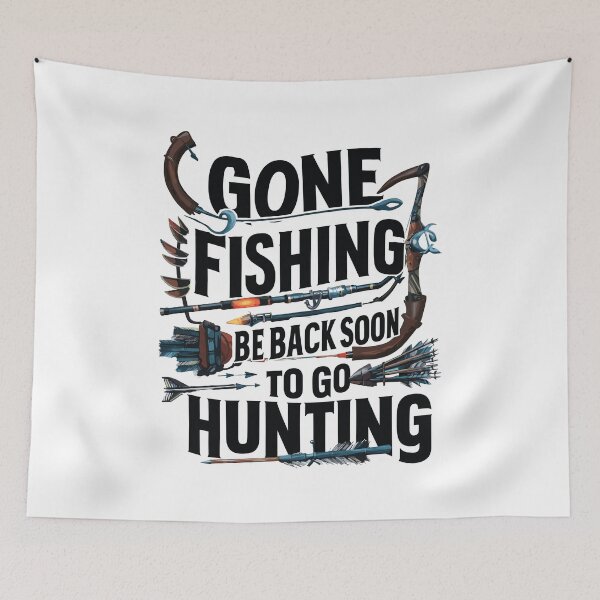Item preview, Summer Fishing & Hunting Lovers Gone Fishing Be Back Soon To Go Hunting designed and sold by Merchrise.