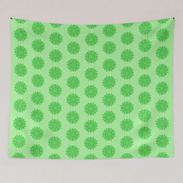 Item preview, Green mandala folk motif designed and sold by Kalpa.