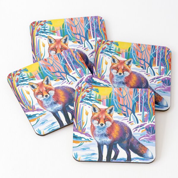 Item preview, Fox Portrait. Winter season, snow fox, vintage fox, fox painting, Henri Matisse style designed and sold by FoxVibes.