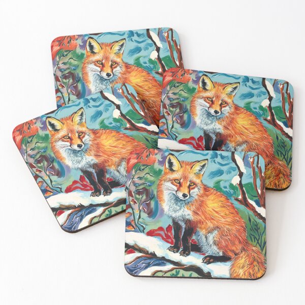 Item preview, Fox Portrait. Winter season, snow fox, vintage fox, fox painting, Henri Matisse style designed and sold by FoxVibes.
