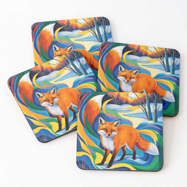 Item preview, Fox Portrait. Winter season, snow fox, vintage fox, fox painting, Henri Matisse style designed and sold by FoxVibes.