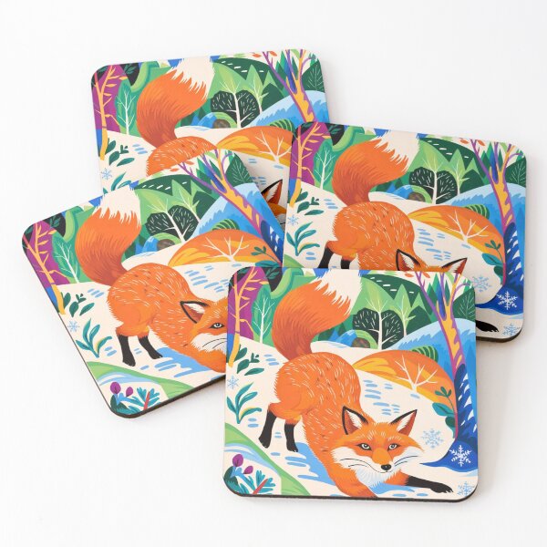 Item preview, Fox Portrait. Winter season, snow fox, vintage fox, fox painting, Henri Matisse style designed and sold by FoxVibes.