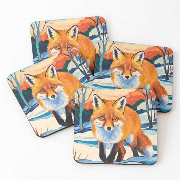 Item preview, Fox Portrait. Winter season, snow fox, vintage fox, fox painting, Henri Matisse style designed and sold by FoxVibes.