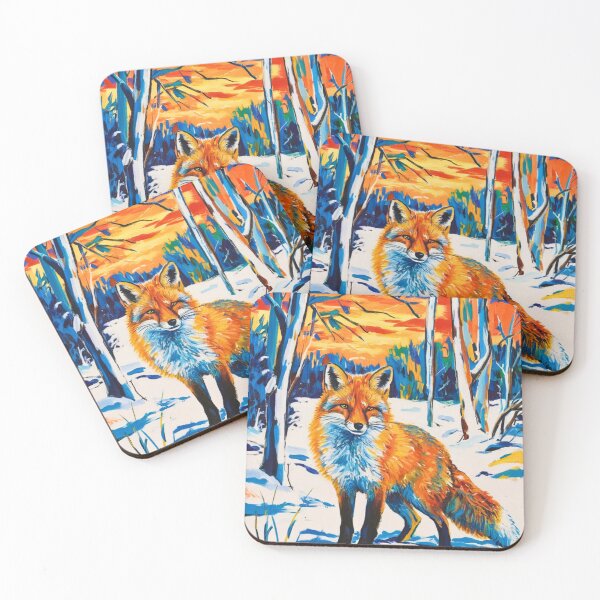 Item preview, Fox Portrait. Winter season, snow fox, vintage fox, fox painting, Henri Matisse style designed and sold by FoxVibes.