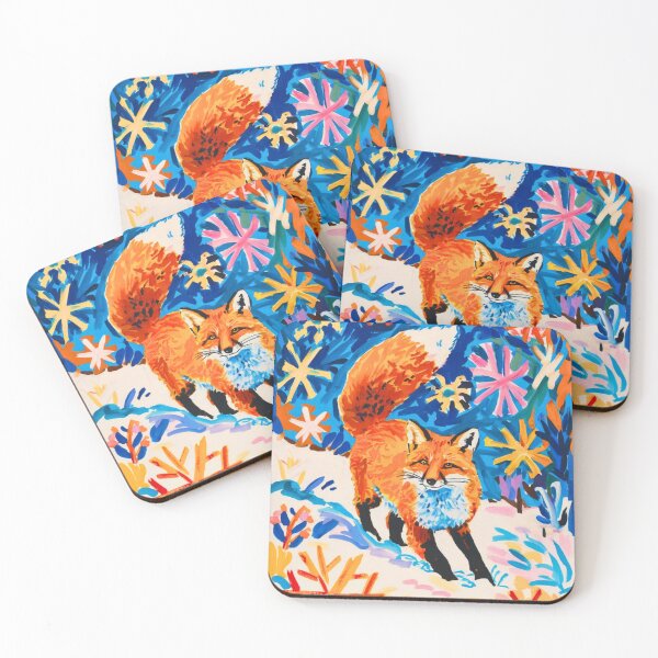 Item preview, Fox Portrait. Winter season, snow fox, vintage fox, fox painting, Henri Matisse style designed and sold by FoxVibes.